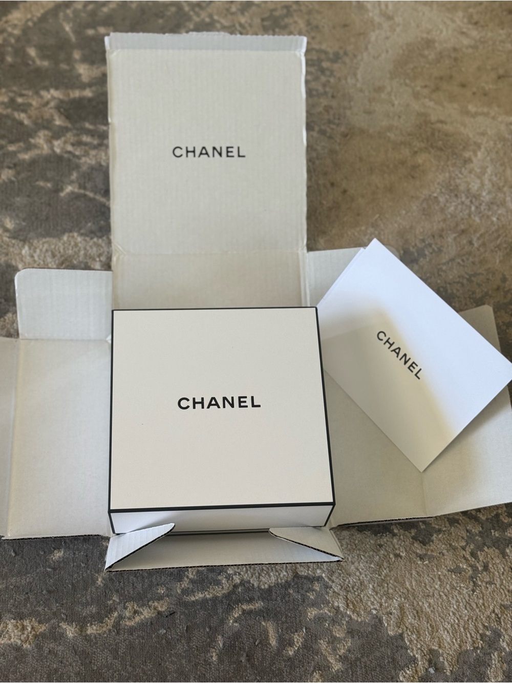 CHANEL White Box with Black Logo and Trim
